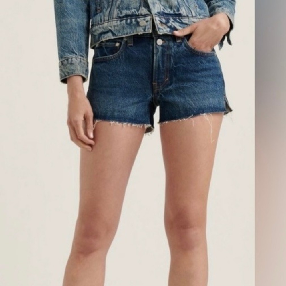 Lucky Brand The Cut Off Blue Denim Jean Shorts Womens Plus 16 33
